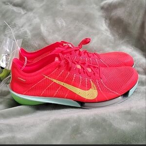 Nike AIR VICTORY 2 Bright Red and Lime Green Running Spike